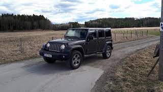 Driving a Jeep Wrangler in Åkersberga, Sweden