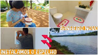 AGORA TEMOS BANHEIRO NOVO| INSTALAMOS O ESPELHO| DIA DE PASSEIO| LAVEI OS TAPETES |Amanda Maria