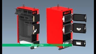 Крафт Е New - дровяной котел с большой топкой. Сталь 5мм. Твердотопливный котел Kraft E NEW