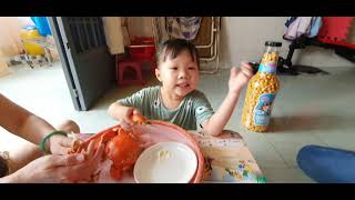 Bacon's Vlogs | Bạn Sơri ăn cua của ông Ngoại gửi lên 🥰 #amthuc #dochoi #food #toyreview