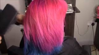 Bleaching Hair, Wow Pink with BLUE GREEN. Jayhair1 girlVSjapan