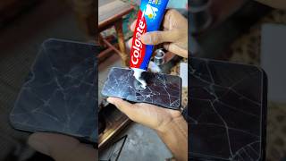 respect 😱। colgate fix mobile glass #magic #science #experiment