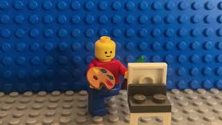 The LEGO man painting