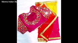 Mirror work blouses with designs Sarees |mirror blouse collection