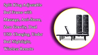 Best Split King Adjustable Bed Frame with Massage