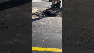 Caterpillar Excavator Plays with Asphalt #caterpillar #constructionequipment #excavator #asphalt