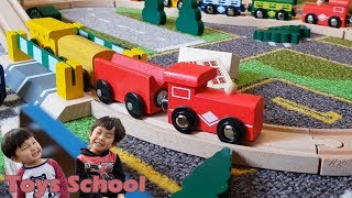 Unboxing Aldi Wooden Train Set - Part 1 - Fine Motor Skills & Imagination | Train Videos for Kids