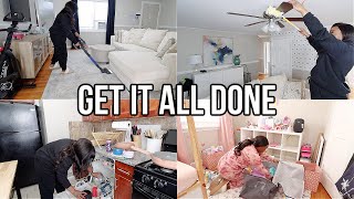 GET IT ALL DONE CLEAN WITH ME! SPRING CLEANING, GROCERY HAUL, TOY ROTATION & SMALL CLOSET ORGANIZING