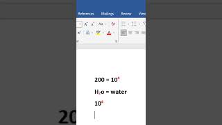 حركة جامدة لكتابة الرموز الكيميائية والرياضية في الوورد word #shorts