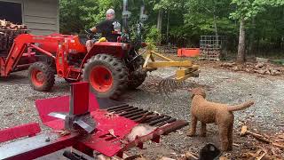 Re-splitting kiln dried oak.  Tote preparation, Pro 28C. T-shirt! - #64