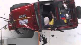 Crash Test 2007 - 2013 Jeep Wrangler 2dr. "Small Overlap" Test IIHS