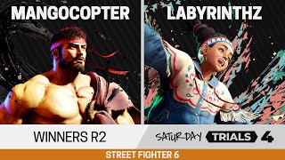 Saturday Trials 4 SF6 Winners R2 - Mangocopter (Ryu) vs LabyrinthZ (Lily)