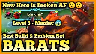 NEW HERO BARATS IS BROKEN ! BARATS BEST BUILD, BARATS MOBILE LEGENDS, GAMEPLAY, NEW TANK, 2020 MLBB