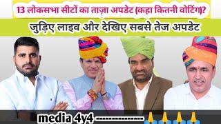 Media 4Y4 is live! 13 लोकसभा क्षेत्रों में अभी तक कितनी वोटिंग???Ravindra singh bhati