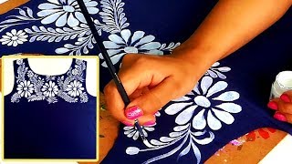 How To use Hand Embroidery Pattern in Fabric Painting | Easy Tips for Fabric Painting