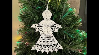 2-D Christmas Angel Ornament, Crochet Tutorial #6