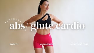 30 MIN ABS AND GLUTES CARDIO HIIT WORKOUT- No Repeats | No Equipment