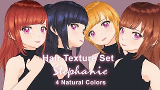 【VRoid Showcase】 Hair Texture Set - Stephanie (4 Natural Colors)