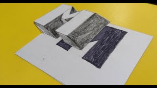 Easy Optical illusion drawing patterns | Drawing tricks Easy art | 3D image of Letter M #13