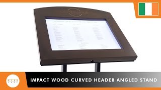 Menu Case – Impact Wood Curved Header Angled Stand