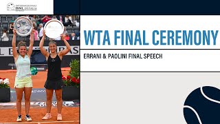 Errani & Paolini Final Speech | ROME FINAL #IBI24