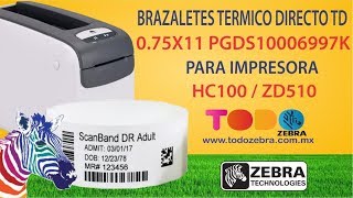 BRAZALETES ZEBRA 10006997K 0.75X11 PGDS BLANCO ADULTO Z BAND