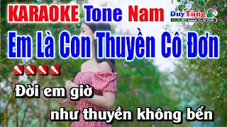 Em Là Con Thuyền Cô Đơn || Karaoke - Tone Nam || Nhạc Sống Duy Tùng