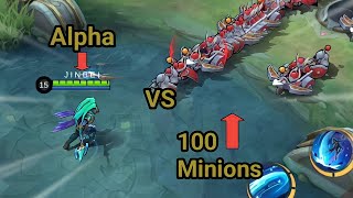 Alpha vs 100 Minions (Full item and No Item)