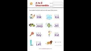 Worksheet of unscramble words#english #vocabulary #unscramble words