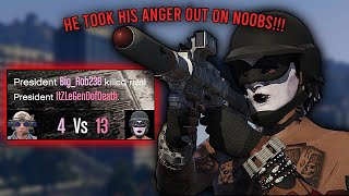 Griefer Gets DESTROYED Trying To BULLY GRINDERS / NOOBS In GTA V ONLINE