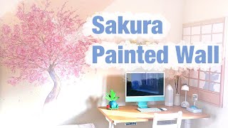 Painting a Wall Mural - Cherry Blossom Sakura Tree