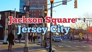 Walk tour inside Jackson Square in Jersey City, New Jersey, USA