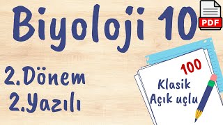 Biyoloji 10. Sınıf 2. Dönem 2. Yazılı MEB Senaryolara uygun (açık uçlu / klasik) +PDF