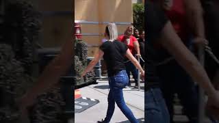 Mom Shoots at Megatron Transformers Universal Studios Hollywood #SHORT