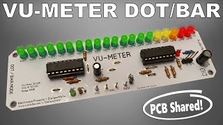 Vu-Meter 20 LED Dot/Bar 60dB with LM3915 - PCB Tutorial