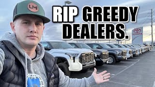 People REFUSE to BUY from Dealerships that MARKED UP Vehicles!!