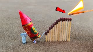 Diwali Baby Rocket Vs Matchstick Chain Reaction Domino Amazing Experiment | क्या होगा रॉकेट का ?