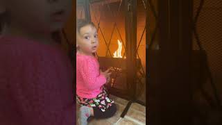 Toddler’s first time seeing fire!🔥 /#shorts /#AvieLifeinUSA