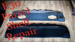 BMW E30 parcel shelf repair. Восстановление и перетяжка задней полки BMW E30.