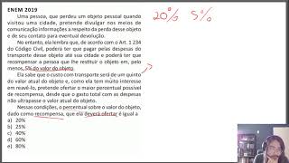 ENEM 2019 - Matemática | Questao 141 (Prova Amarela) - Objeto perdido