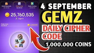 GEMZ DAILY CIPHER CODE TODAY 4 SEPTEMBER 2024 | GEMZ DAILY CODE TODAY | GEMZ COIN DAILY CODE