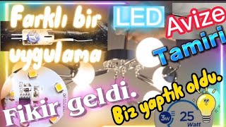 8 kollu LED AVİZE TAMİRİ ( led ampullerin içini söküp avizeye taktık ) adaptörsüz