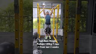 Weight pullups progression +1 rep in 2 weeks