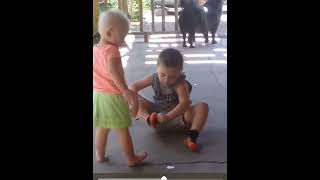 Huntergage and Bailey playing. Summer 2019