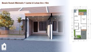 DESAIN RUMAH MINIMALIS 1 LANTAI 8X18