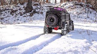 Traxxas TRX4 Defender Snow Driving - 알씨카 랜드로버 디펜더 눈 주행 RC Car 1/10 Scale