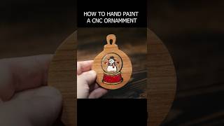 Hand painting a CNC Wood Christmas Ornament #short  #christmas