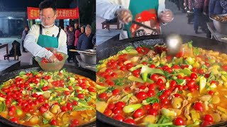 A caring Chinese guy Cook Free Meals for the Old Guys in a Village