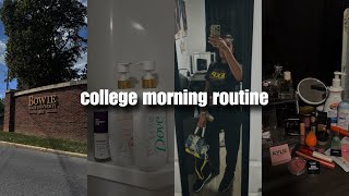 COLLEGE MORNING ROUTINE: grwm after an overnight shift, Bowie State facts & advice, makeup, and more