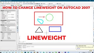 Autocad 2007 Lineweight || set and display lineweight on autocad 2007